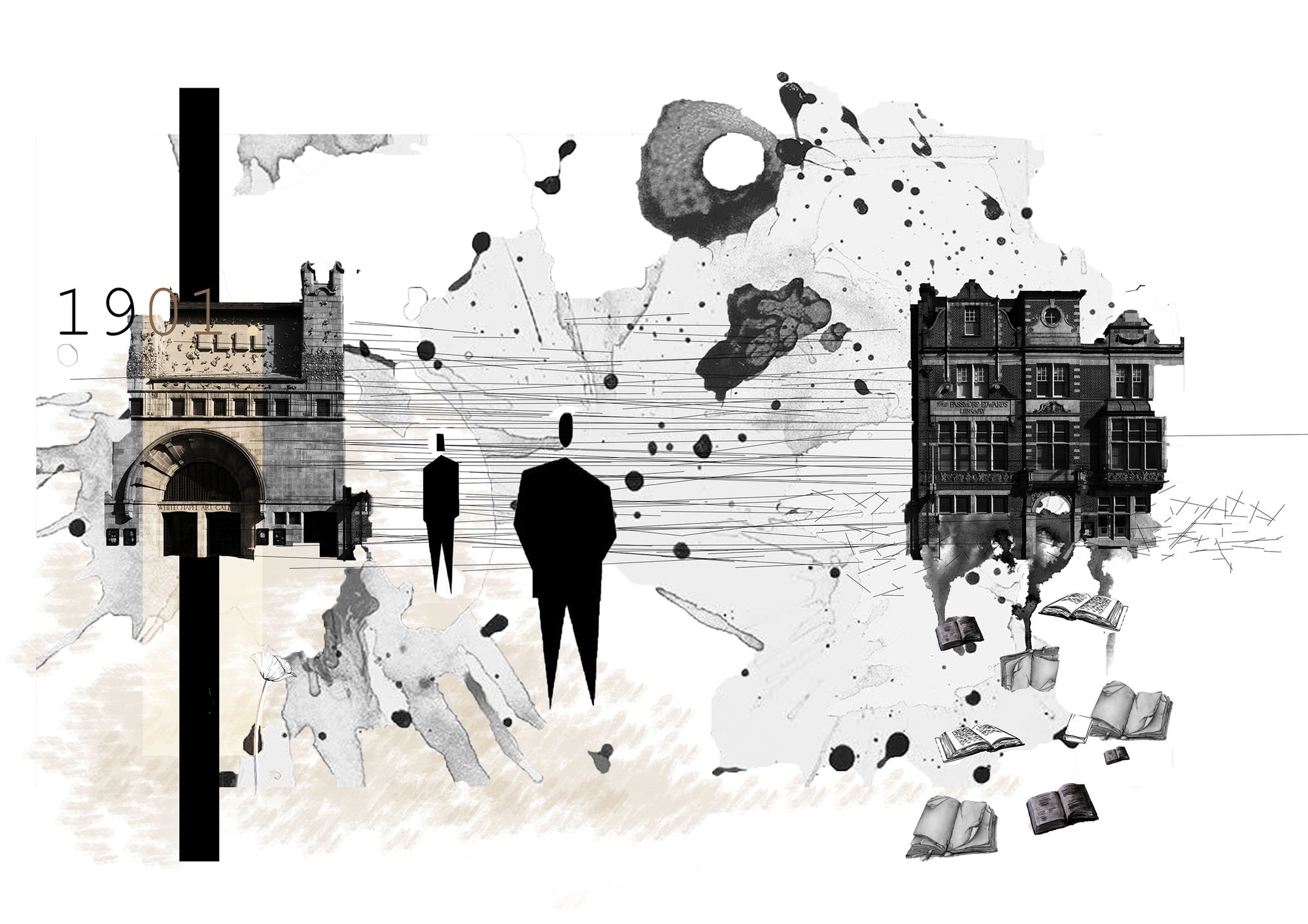 Collage of the history of Whitechapel Gallery