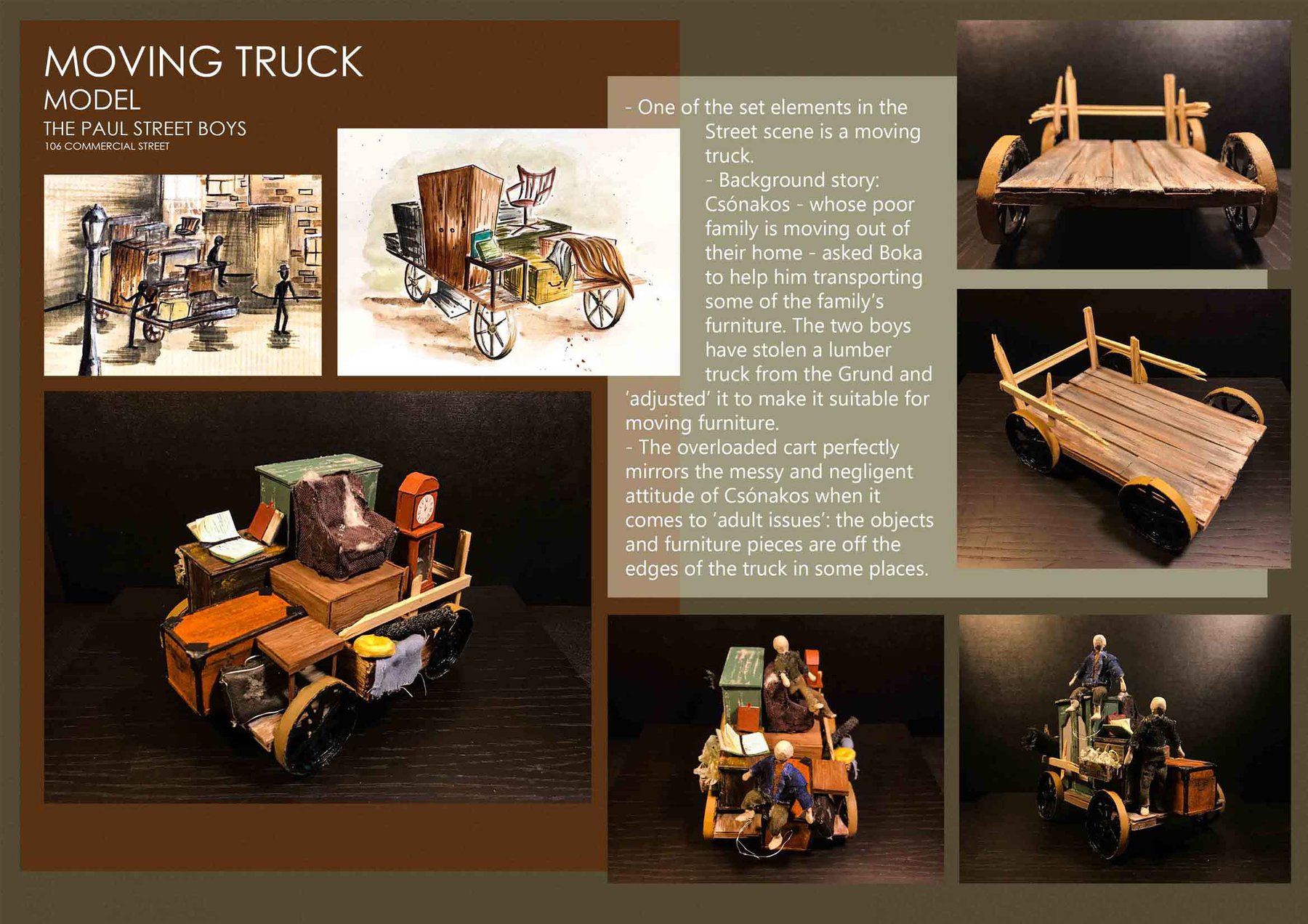 Detailed model of a moving truck (at a scale of 1:25) for The Paul Street Boys