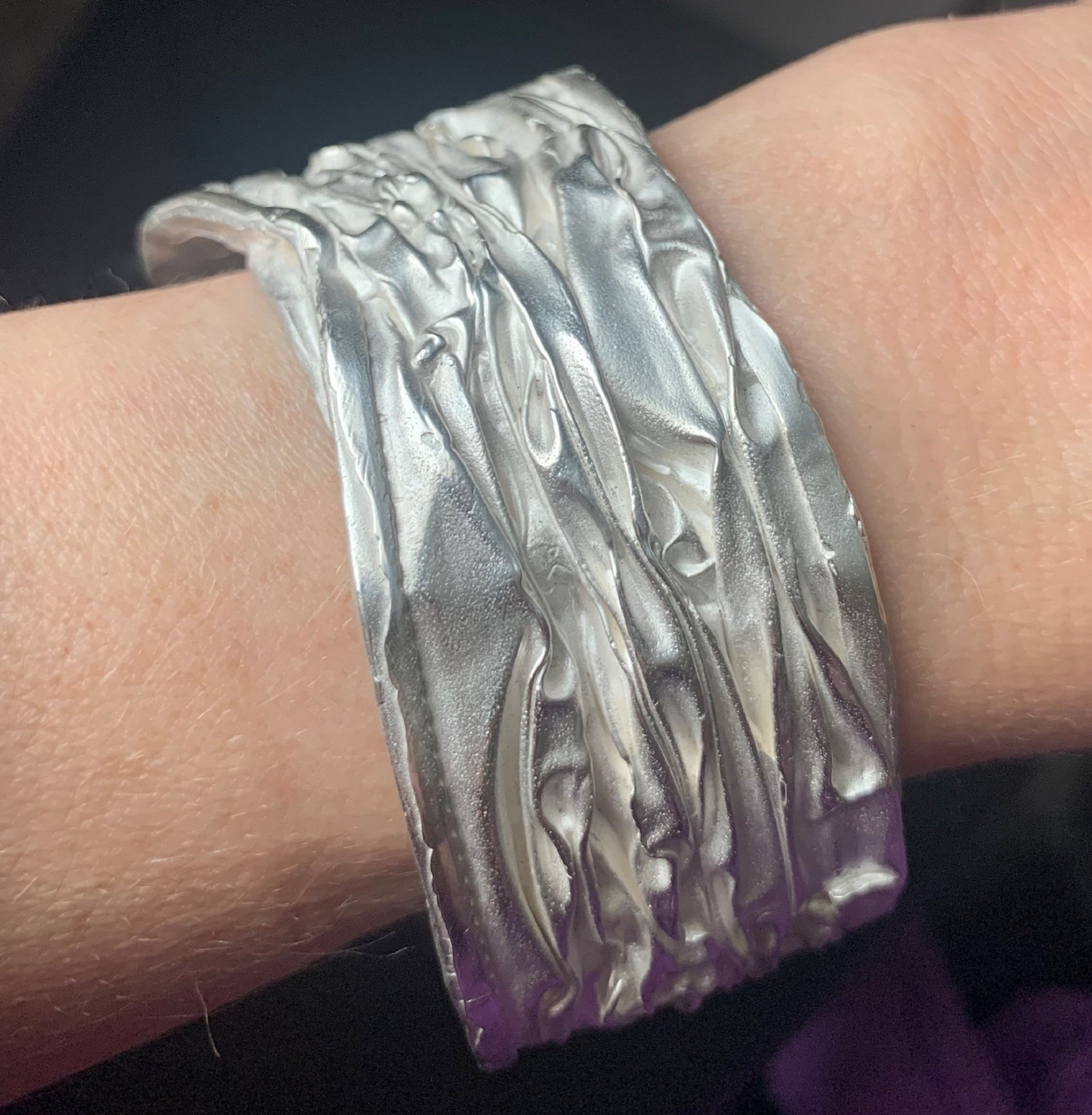 Silver bracelet, worn