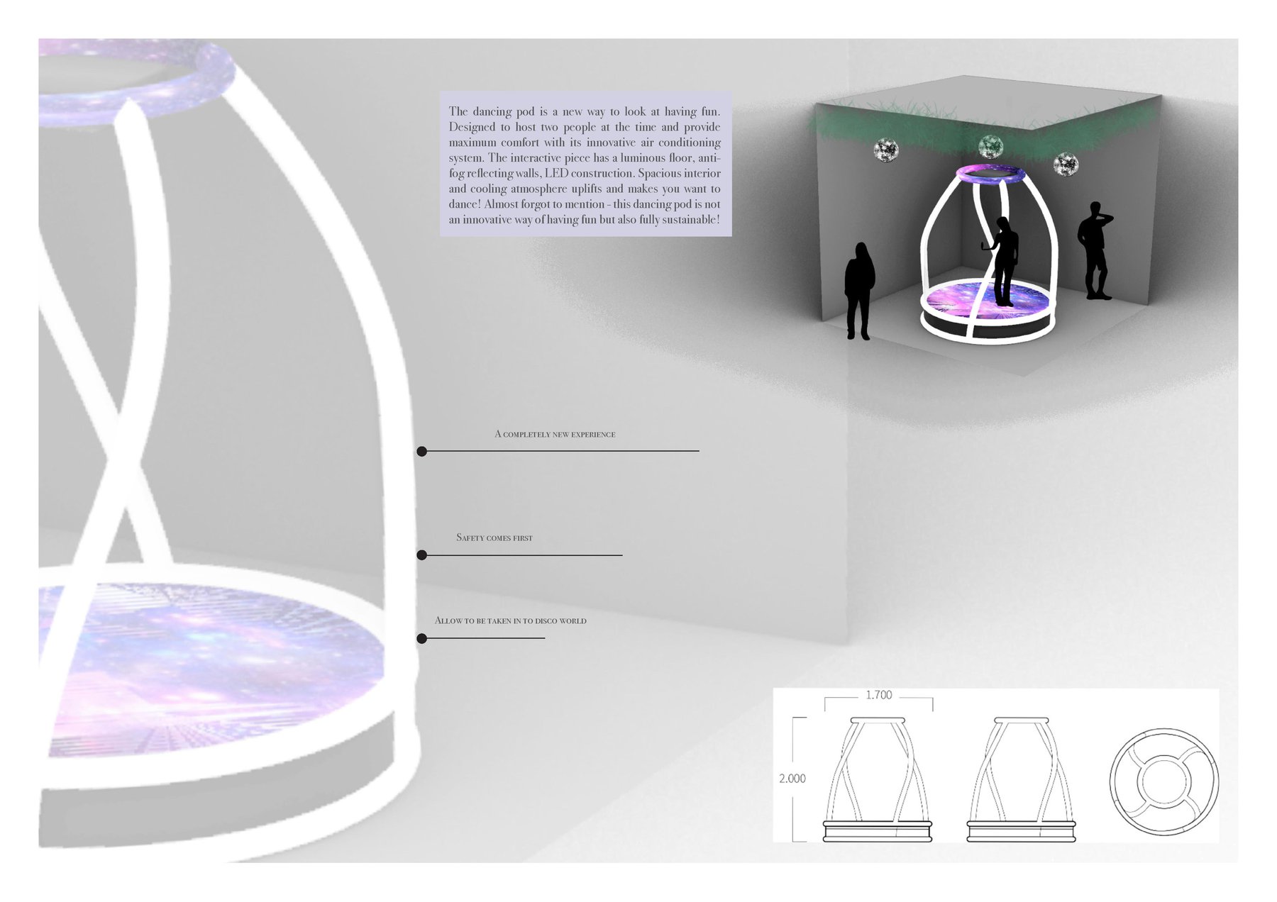 Digital visualisation of a pod for dancing-Paulina Zidonyte
