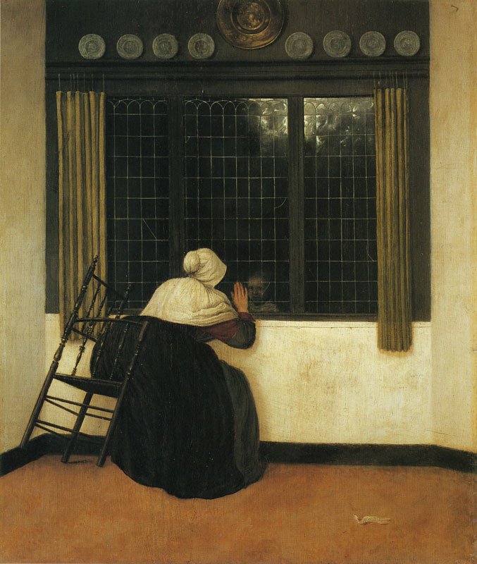 Woman at a Window, Waving at a Girl, Jacobus Vrel, 1650.jpg